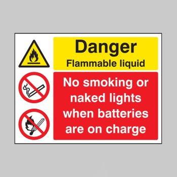 Flammable Liquid No Smoking / Naked Lights Batteries On Charge - TESTTTTT!!!!! 