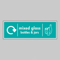 Mixed Glass Bottles & Jars - WRAP Recycling Sign - TESTTTTT!!!!! 