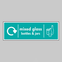 Mixed Glass Bottles & Jars - WRAP Recycling Sign - TESTTTTT!!!!! Mixed Glass Bottles & Jars - WRAP Recycling Sign - TESTTTTT!!!!!