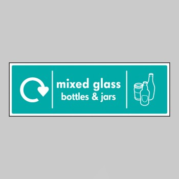 Mixed Glass Bottles & Jars - WRAP Recycling Sign - TESTTTTT!!!!! Mixed Glass Bottles & Jars - WRAP Recycling Sign - TESTTTTT!!!!!