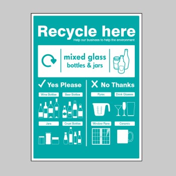 Mixed glass Bottles & jars - WRAP Recycle Here Sign - TESTTTTT!!!!! 