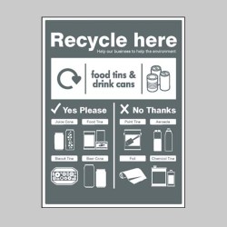 Food Tins and Drink Cans - WRAP Recycle Here Sign - TESTTTTT!!!!! Food Tins and Drink Cans - WRAP Recycle Here Sign - TESTTTTT!!!!!
