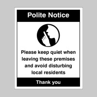 Polite Notice - Please Keep quiet when Leaving - TESTTTTT!!!!! Polite Notice - Please Keep quiet when Leaving - TESTTTTT!!!!!