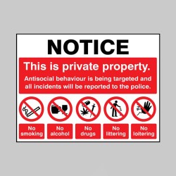 Notice - This is Private Property Antisocial Behaviour is Being Targeted - TESTTTTT!!!!! Notice - This is Private Property Antisocial Behaviour is Being Targeted - TESTTTTT!!!!!