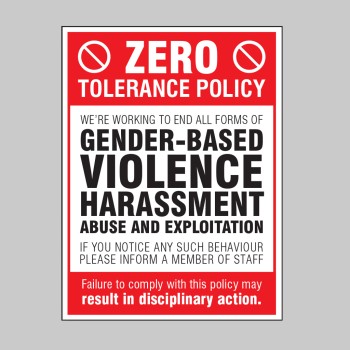 Zero Tolerance Policy - Gender based Violence - Harassment - Abuse & Exploitation - TESTTTTT!!!!! Zero Tolerance Policy - Gender based Violence - Harassment - Abuse & Exploitation - TESTTTTT!!!!!