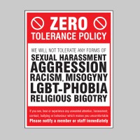 Zero Tolerance Policy - Sexual Harassment - Aggression - Racism - LGBT+ - Religious Bigotry - TESTTTTT!!!!! 