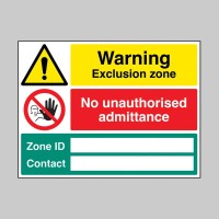 Warning - Exclusion Zone - No Unauthorised Admittance - Zone ID and Contact - TESTTTTT!!!!! Warning - Exclusion Zone - No Unauthorised Admittance - Zone ID and Contact - TESTTTTT!!!!!