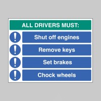 All Drivers Must - Shut off Engine - Remove Keys - Set Brakes - Chock Wheels - TESTTTTT!!!!! All Drivers Must - Shut off Engine - Remove Keys - Set Brakes - Chock Wheels - TESTTTTT!!!!!